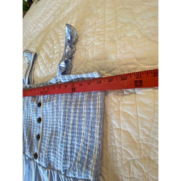 NWOT No Boundaries Romper Jumpsuit Plus Size XXL 19 Smocked Top Blue & White - Picture 9 of 10